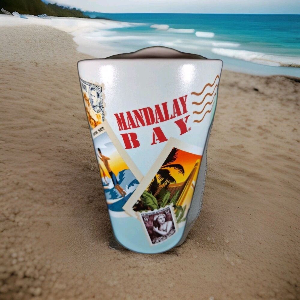 Mandalay Bay Las Vegas Souvenir Coffee Mug Palm Tree Sunrise Ceramic Cup *READ*